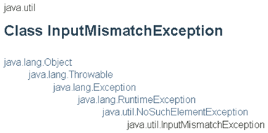 InputMismatchException是一種RuntimeException